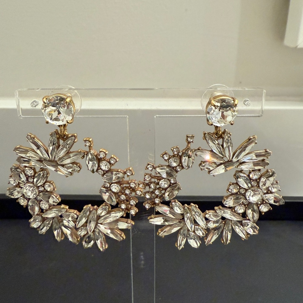 J. Crew Gold and Silver Crystal Earrings